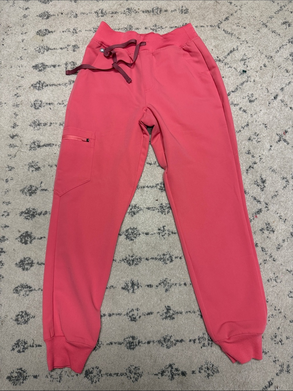 Coral Pink Figs Joggers with Drawstring